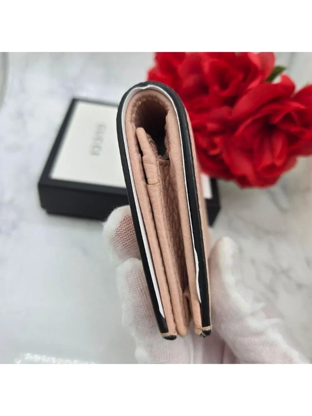 Gucci Fold Wallet Animalier Bee Leather